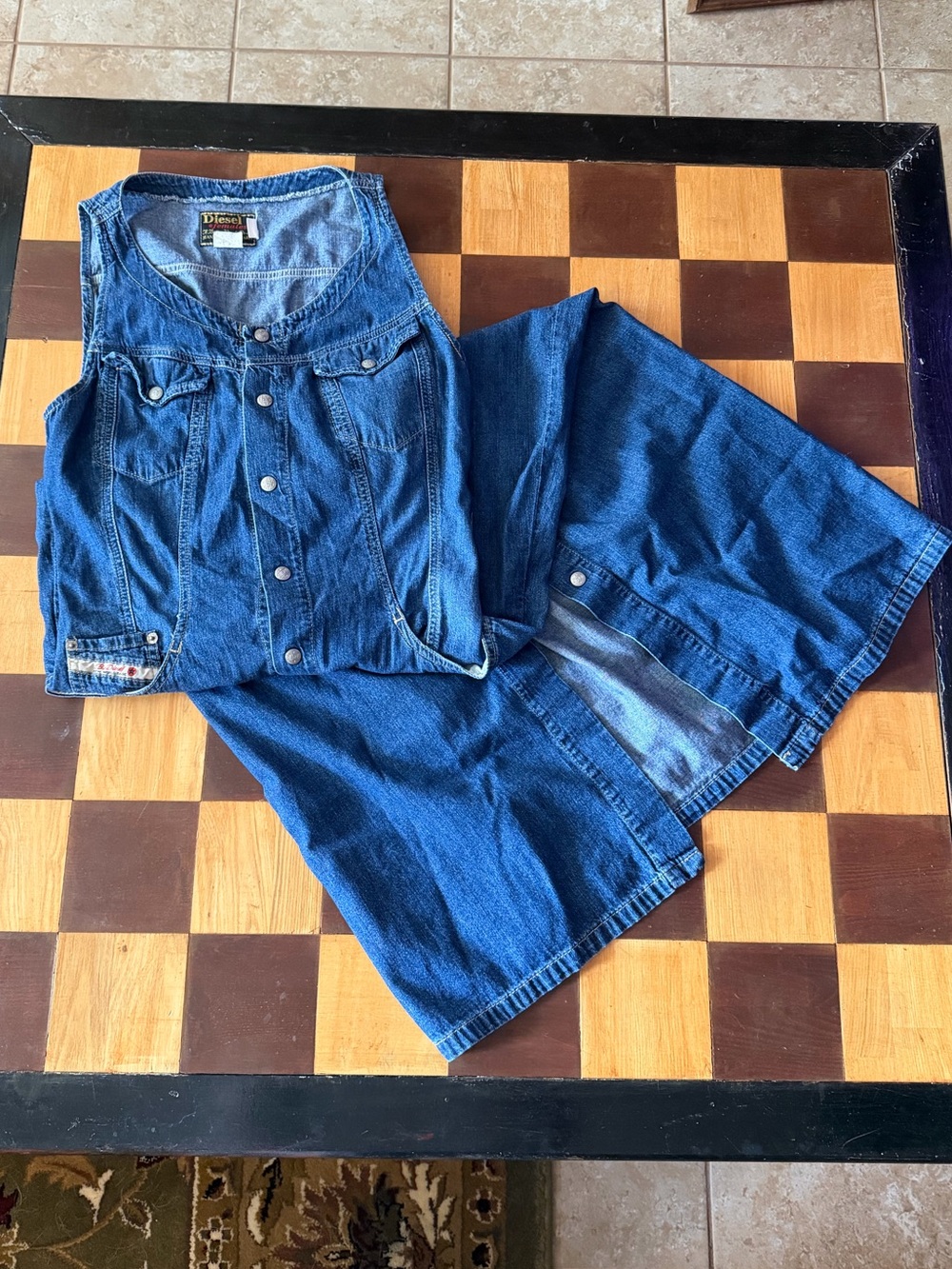 Vintage Diesel Females Denim Maxi Dress /